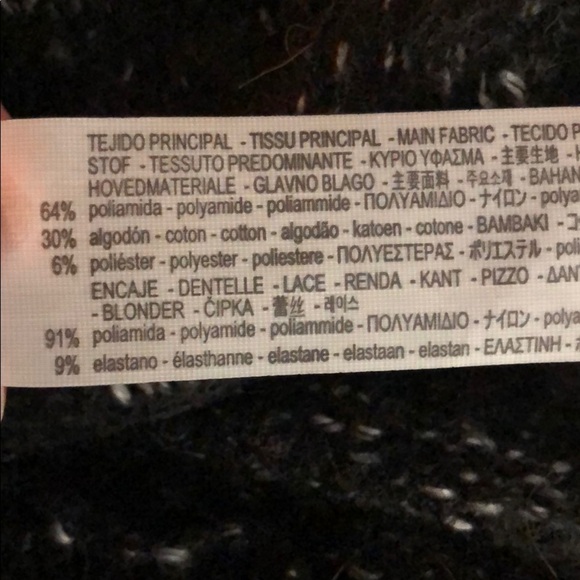 Zara black white fuzzy lace trimmed sweater - Picture 15 of 15